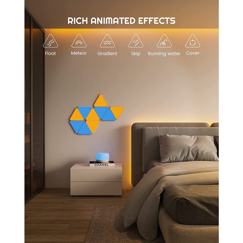 Đèn trang trí dán tường Yeelight Smart Light Panels, Led RGB 16 triệu màu lắp ghép thông minh, hỗ trợ Google, Alexa