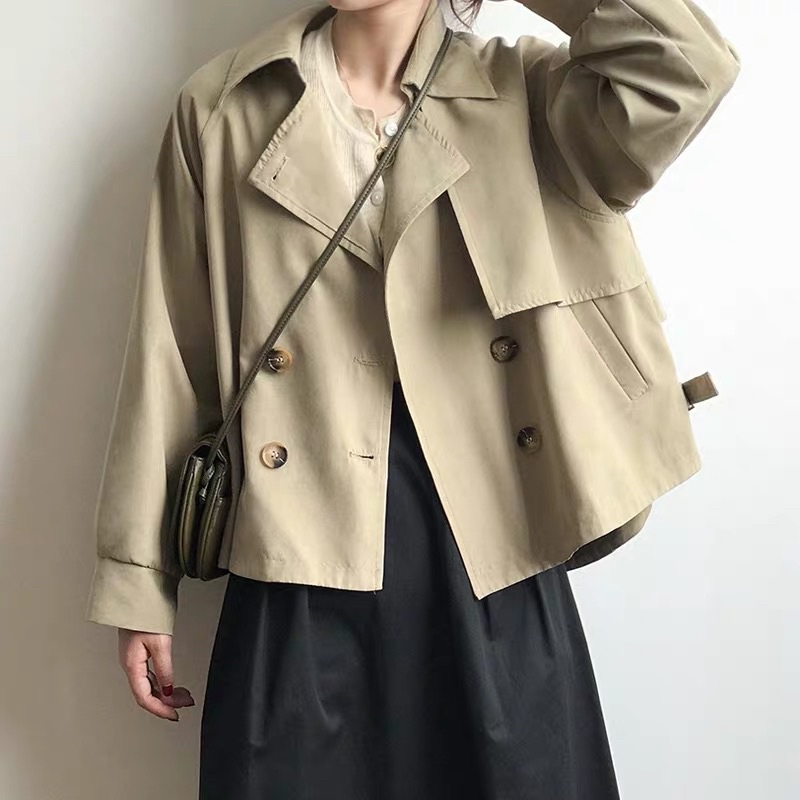 Áo khoác Mangto dáng ngắn Hàn quốc chất mịn