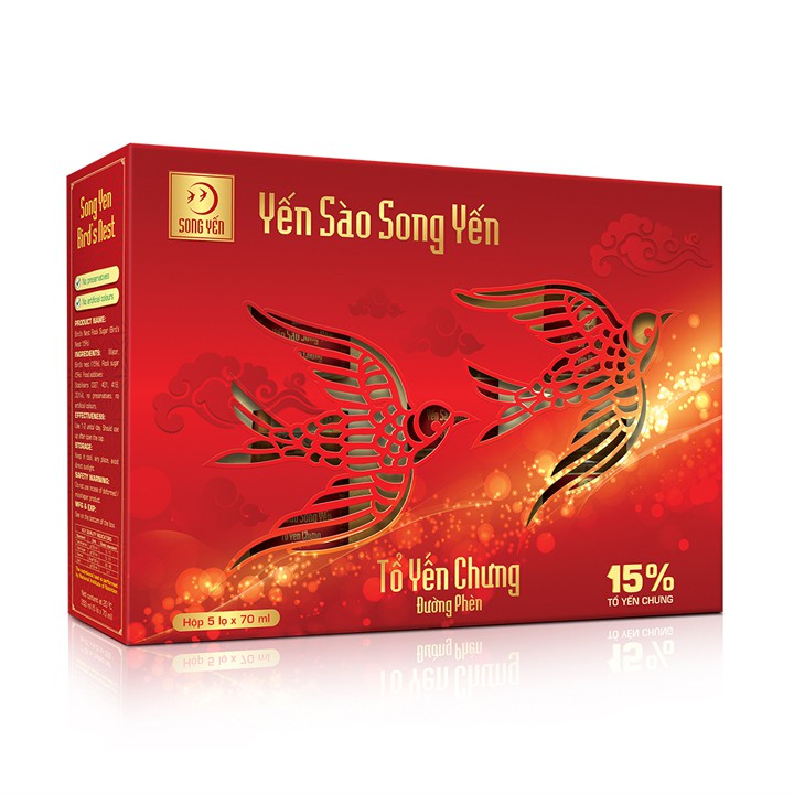 Tổ Yến Chưng Đường Phèn Song Yến 15% - (Lốc 5 lọ x 70ml)