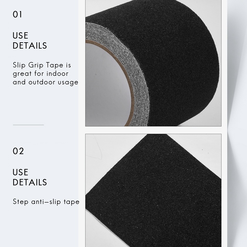 Cuộn Băng Dính Chống Trượt Chống Thấm Nước An Toàn 80 Grit, Màu Đen,5m