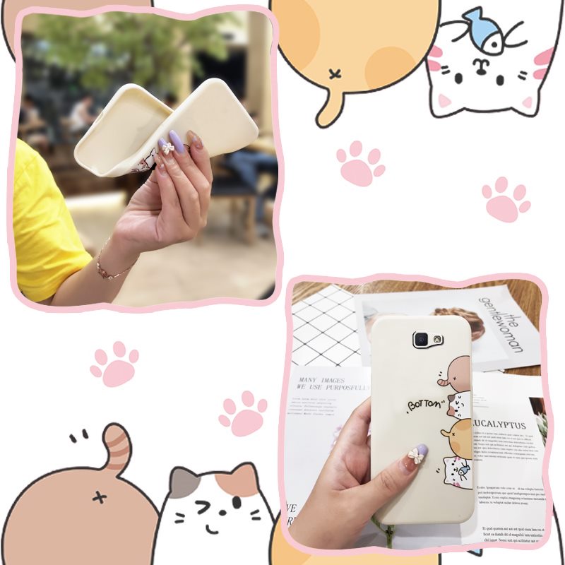 Skin feel silicone protective case Phone Case For Samsung Galaxy J7 Prime/2/2018/ON7 2016/G610F Cartoon Lens package