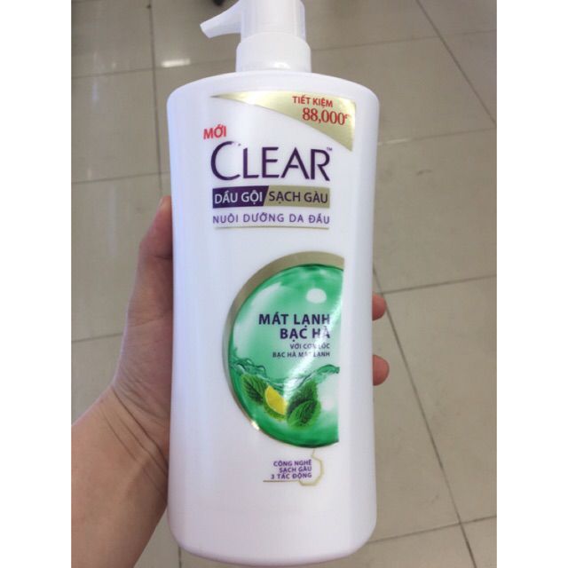 Dầu gội Clear 900g bạc hà