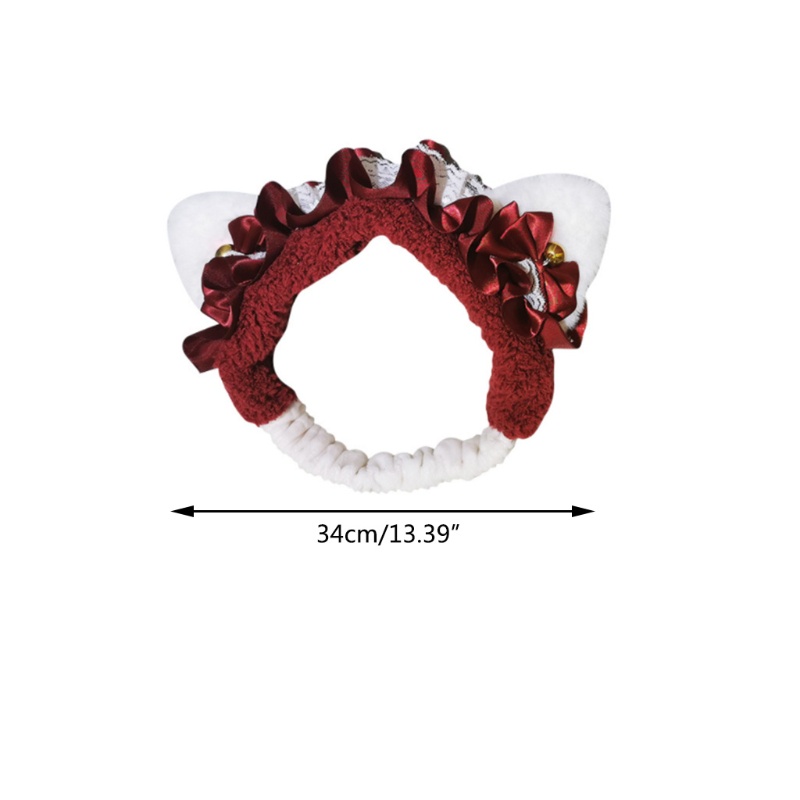 Băng Đô Tai Mèo Hoạt Hình Mềm Mại Chăm Sóc Da Cho Nữ