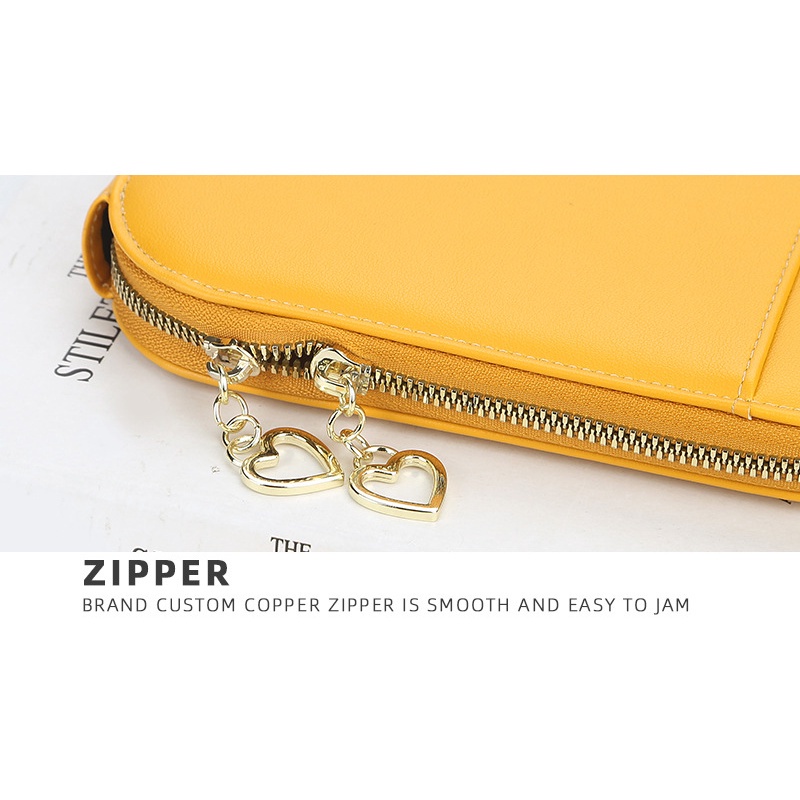 Túi đeo chéo đựng điện thoại sức chứa lớn có khóa kéo màu kẹo phong cách Hàn Quốc cho nữ Baellerry