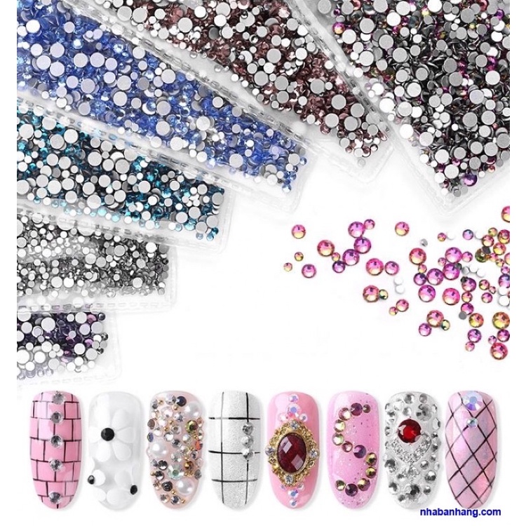 Đá Đính Móng, Đá Trang Trí Móng Chân Keo Siêu Sáng (Bịch 1440 Viên)