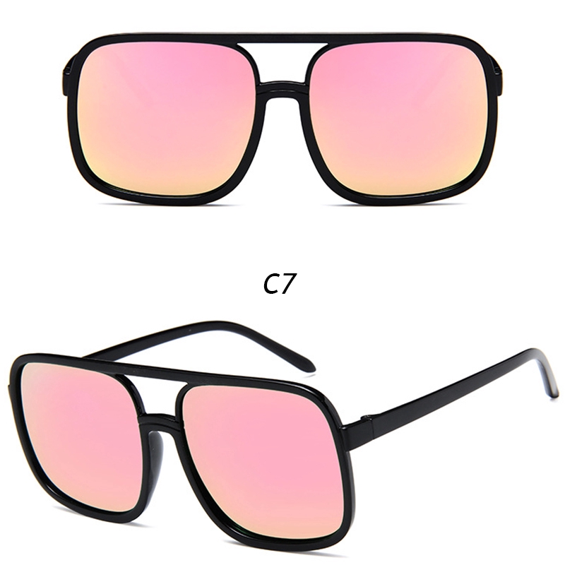 Kính Mát Gọng Vuông Chống Tia Uv Phong Cách Retro