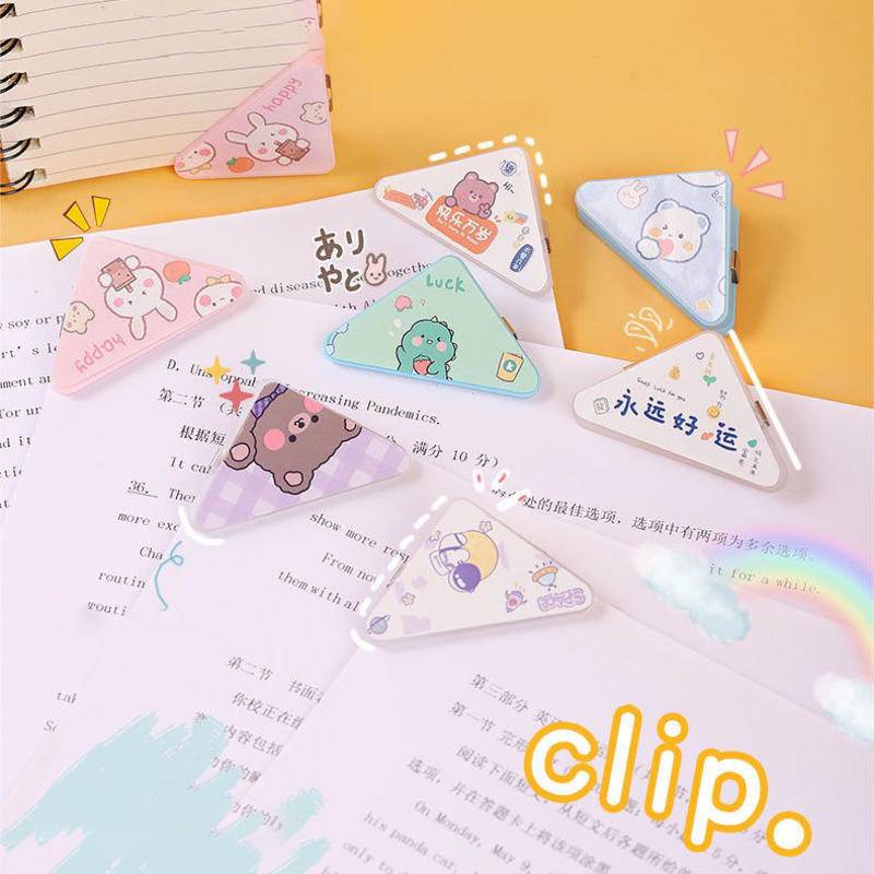 ⭐ iLado ⭐ 【4 PCS】 Kẹp tài liệu mini Tam giác kẹp giữ Kẹp Bướm kẹp nhựa Văn phòng phẩmCute Stickers trong suốt màu đặc Học Sinh kẹp giấy đồ dùng học tập Acrylic Tiện Dụng Cho Học Sinh cho trường học văn phòng dễ thương