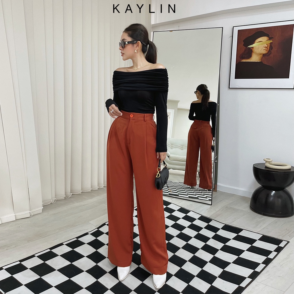Quần kaki dáng suông ống rộng thời trang KAYLIN - N1796