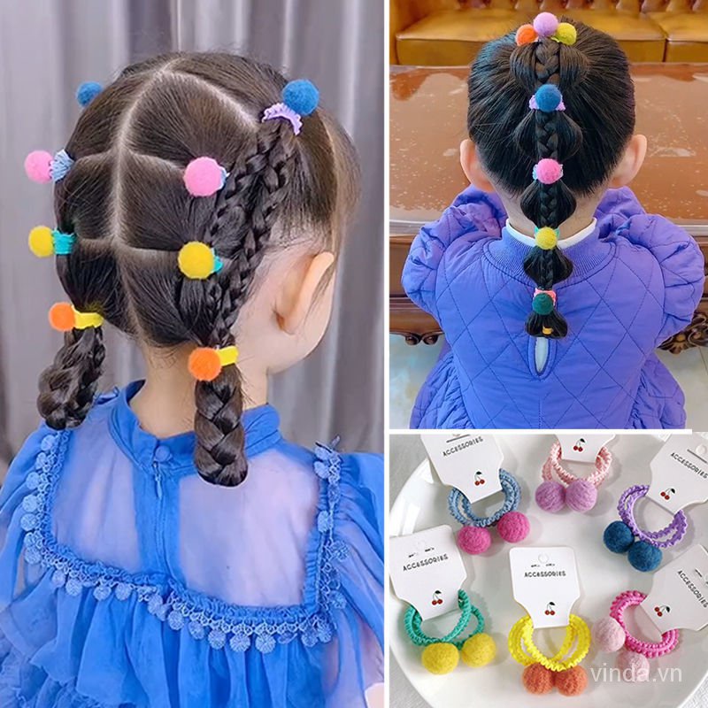 Dây Tóc Bóng Dây Tóc Trẻ Em Gái Kẹo Màu Sang Trọng Phụ Kiện Tóc Mùa Thu Và Mùa Đông Làm Tổn Thương Tóc Hàn Quốc Không Tóc Tóc