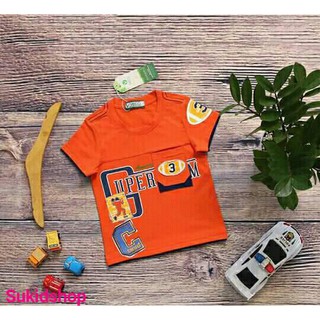 Quần áo trẻ em xuất khẩu cao cấp –Bộ Jean áo thun bé trai in hình thương hiệu Veco