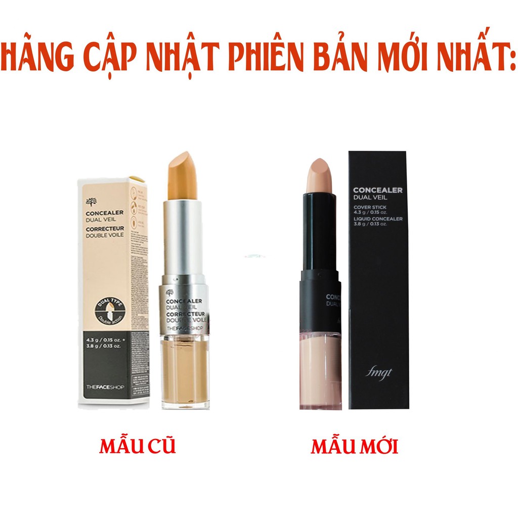 Kem Che Khuyết Điểm Hai Đầu Tiện Dụng The Face Shop Concealer Dual Veil 4.3g