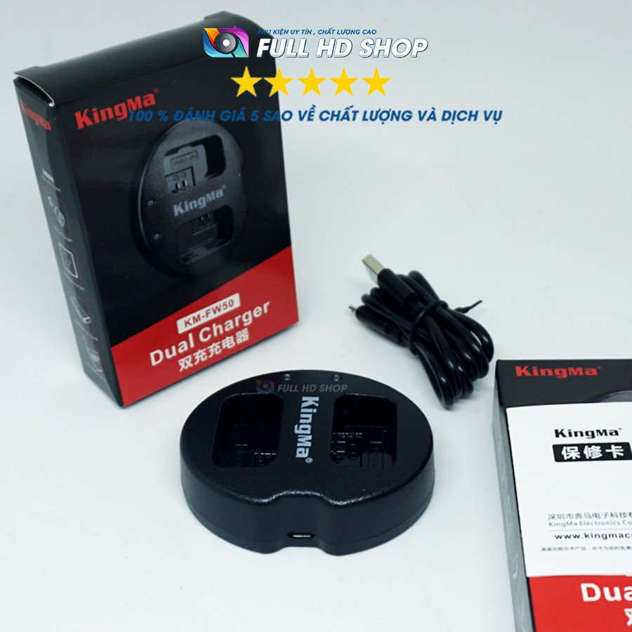 Sạc pin máy ảnh Sony Fw50 Kingma - Đốc sạc đôi dùng cho dòng máy Crop của Sony - Full HD Shop