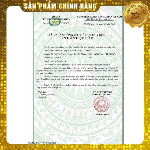 Tinh Dầu Hoa Anh Thảo Úc Evening Primrose oil Blackmores 125/190 viên | Thế Giới Skin Care