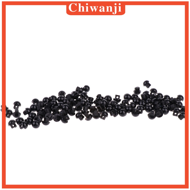 Set 100 Nút Tròn Màu Đen Hình Nấm 6mm Dành Cho Búp Bê