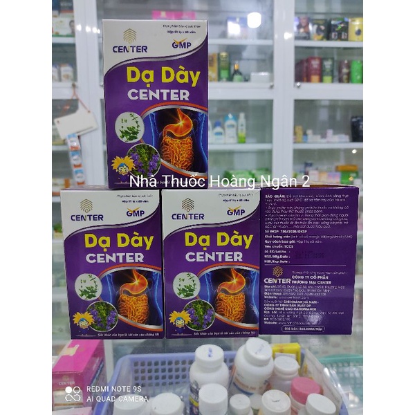 Dạ Dày Center, - Hỗ trợ giảm đâu dạ dày, tá tràng, ợ chua trào ngược ( lọ 60v)