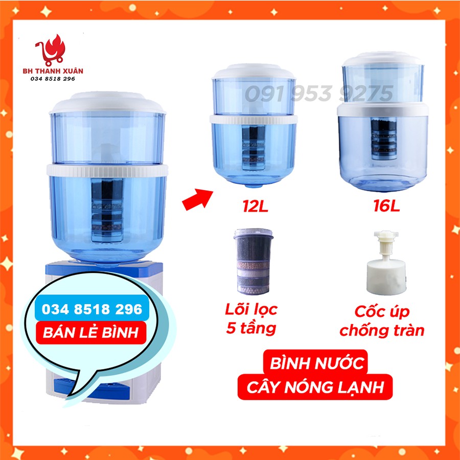 (Chính Hãng) Bình lọc nước cây nóng lạnh Lõi lọc 5 Tầng than hoạt tính thế hệ mới 2020