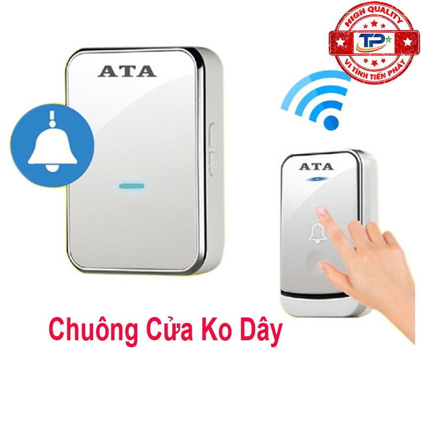 Chuông cửa đơn không dây cao cấp ATA AT-913M chống nước, xuyên vật cản 30-40m