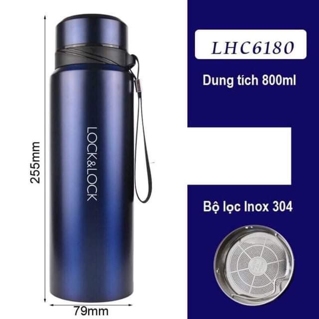 Bình giữ nhiệt thép không gỉ 800ml Vacuum Bottle LHC6180- hàng chính hãng Lock&amp;Lock