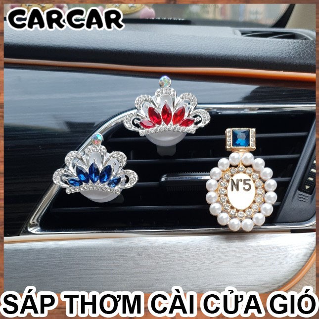 Sáp thơm ô tô cài cửa gió hình vương miện đính đá