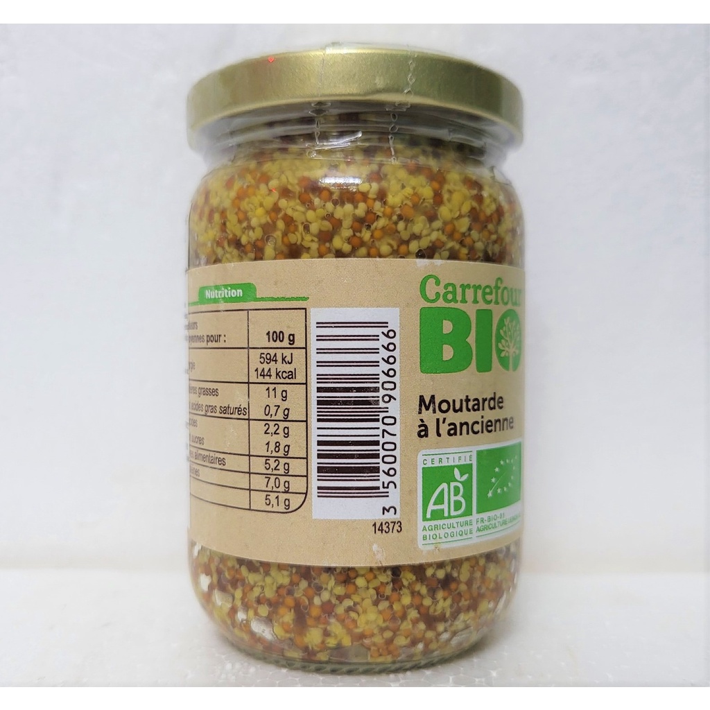 [Lọ 200g – HẠT] [Organic] MÙ TẠT NGUYÊN HẠT HỮU CƠ [France] CARREFOUR BIO Wholegrain Mustard (atp)