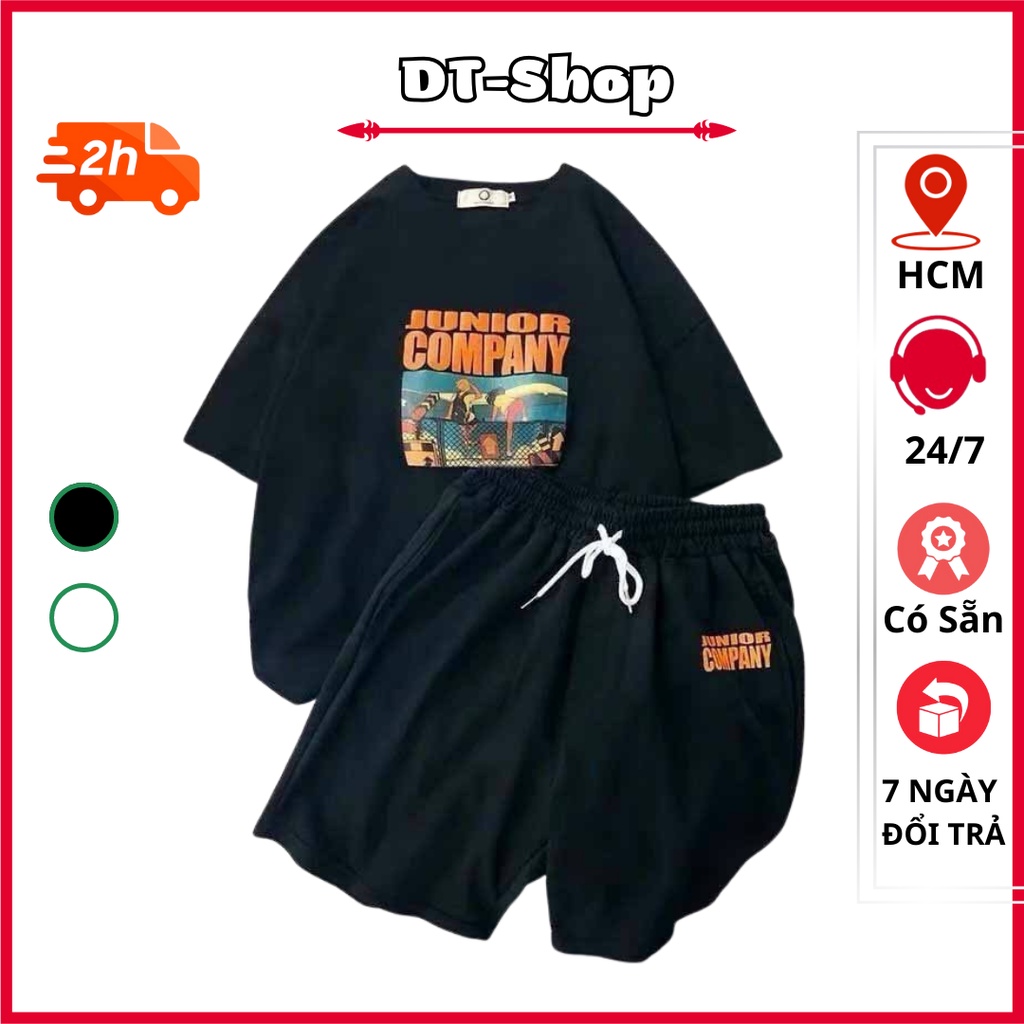 Bộ thể thao nam COMPANNY mặc nhà chất thun co giãn tay ngắn form rộng