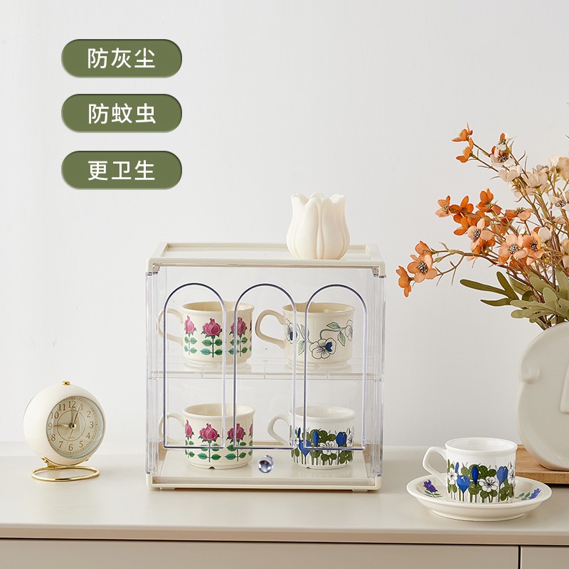 Giá Đỡ Cốc Nước Nhiều Tầng Bằng Thủy Tinh Chống Bụi