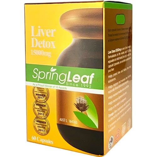 Viên uống Spring Leaf Liver Detox 15000mg hỗ trợ thải độc gan (60 viên)