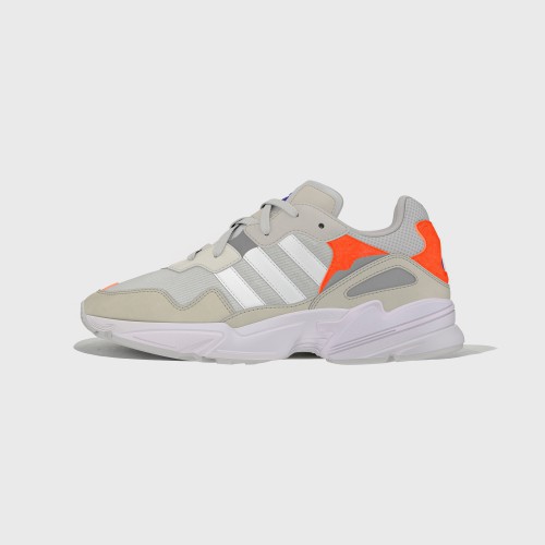 【Bắn thật】Adidas ORIGINALS YUNG-96 màu xám trắng cam lưới thể thao và cũ giải trí F97179