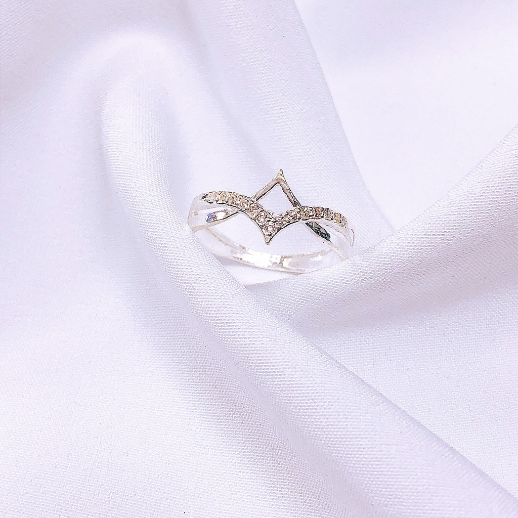 Nhẫn Nữ JQN Nhẫn Vương Miện Bạc Ta N59