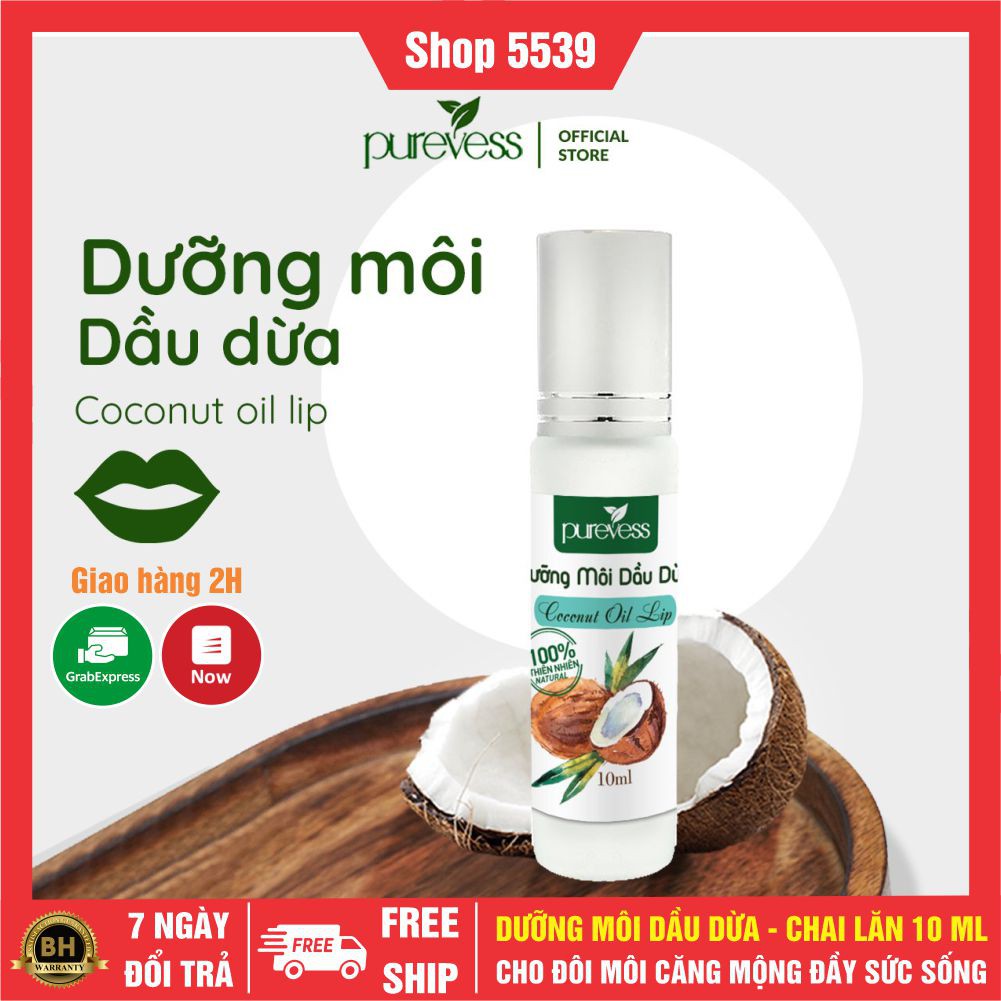 Dầu dừa dưỡng môi ⚡️ FREESHIP ⚡️ Dầu dừa dưỡng môi dạng lăn dung tích 10ml - Shop 5539