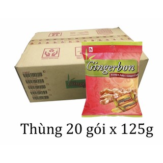 Thùng 20 gói kẹo gừng dẻo 125gr gingerbon