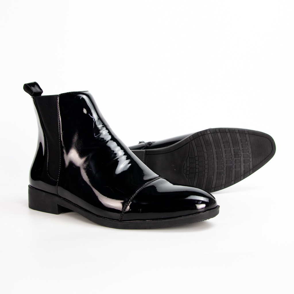 [TẶNG TẤT KHỬ MÙI] Giày Chelsea Zip Boots Bóng Độc Quyền, Dễ phối đồ đi làm đi chơi, tăng thêm 6cm chiều cao bí mật