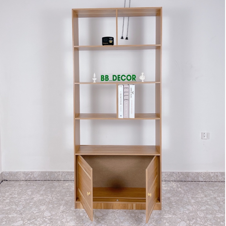 Tủ gỗ đựng sách Kệ gỗ đa năng để sàn nhà MDF phong cách hiện đại - 1M6