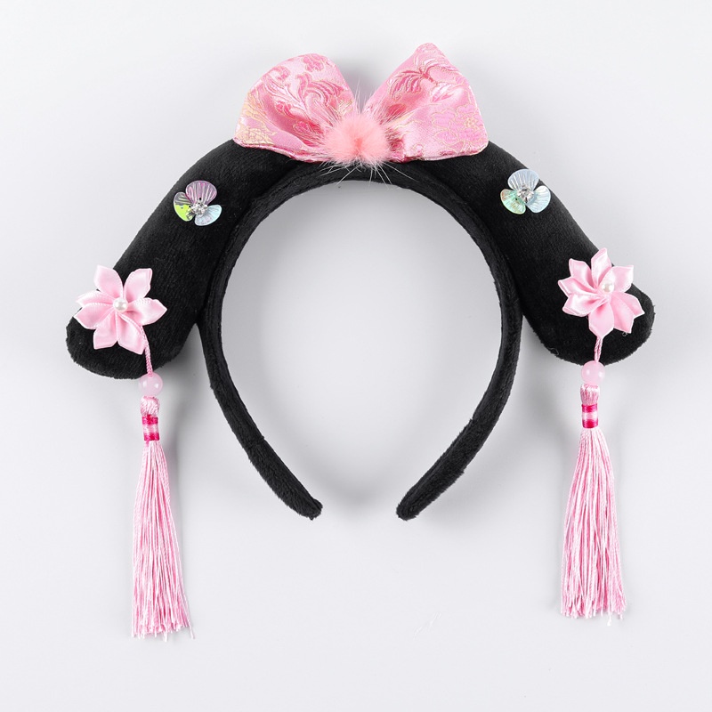 Băng đo cài tóc Bán Chạy Băng Đô Rửa Mặt Trang Trí Tua Rua Màu Hồng Phong Cách Cung Điện retro Dễ Thương Dành Cho Người Lớn