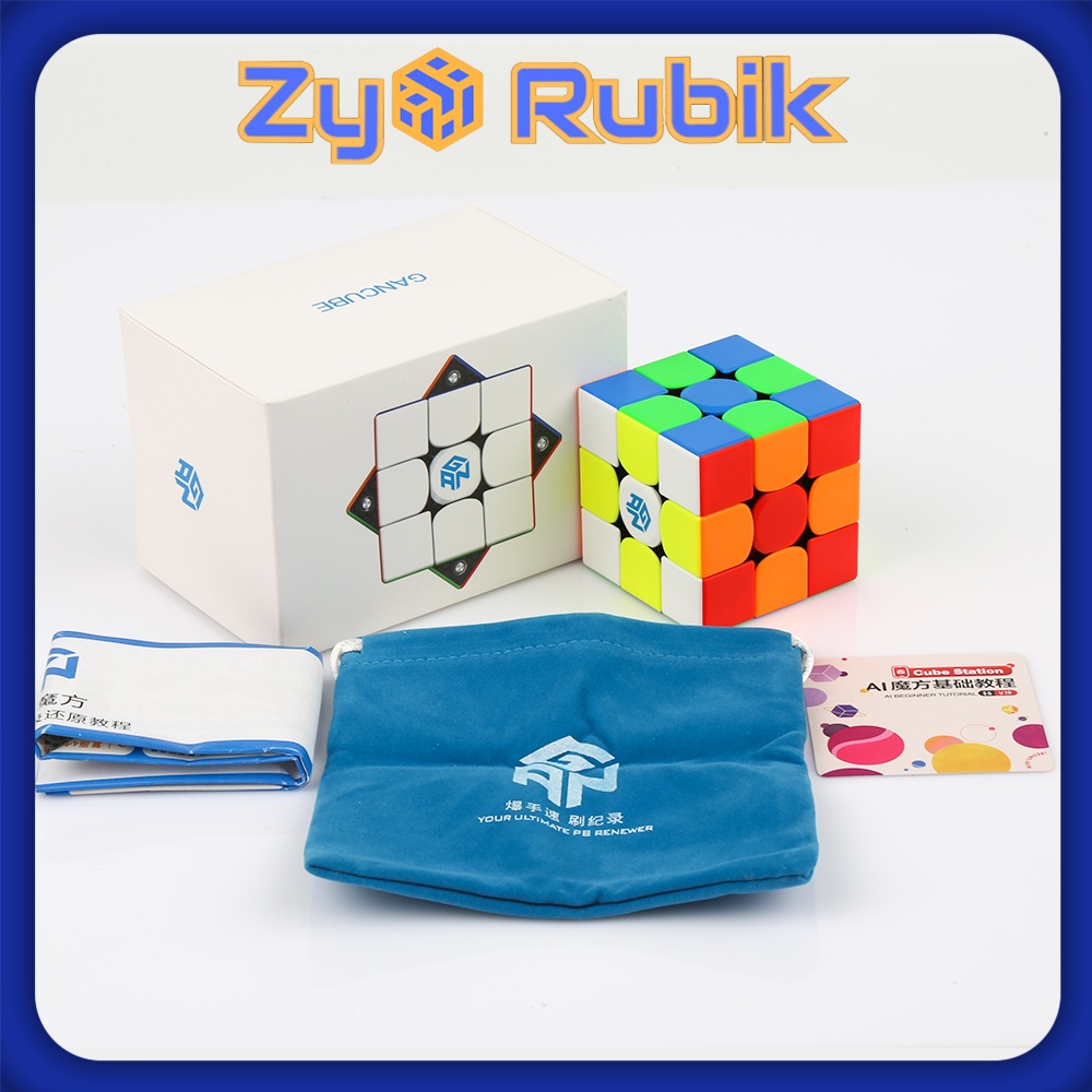 Rubik Gan 356 M Có Nam Châm Cao Cấp Stickerles ( Không Ges) - ZyO Rubik