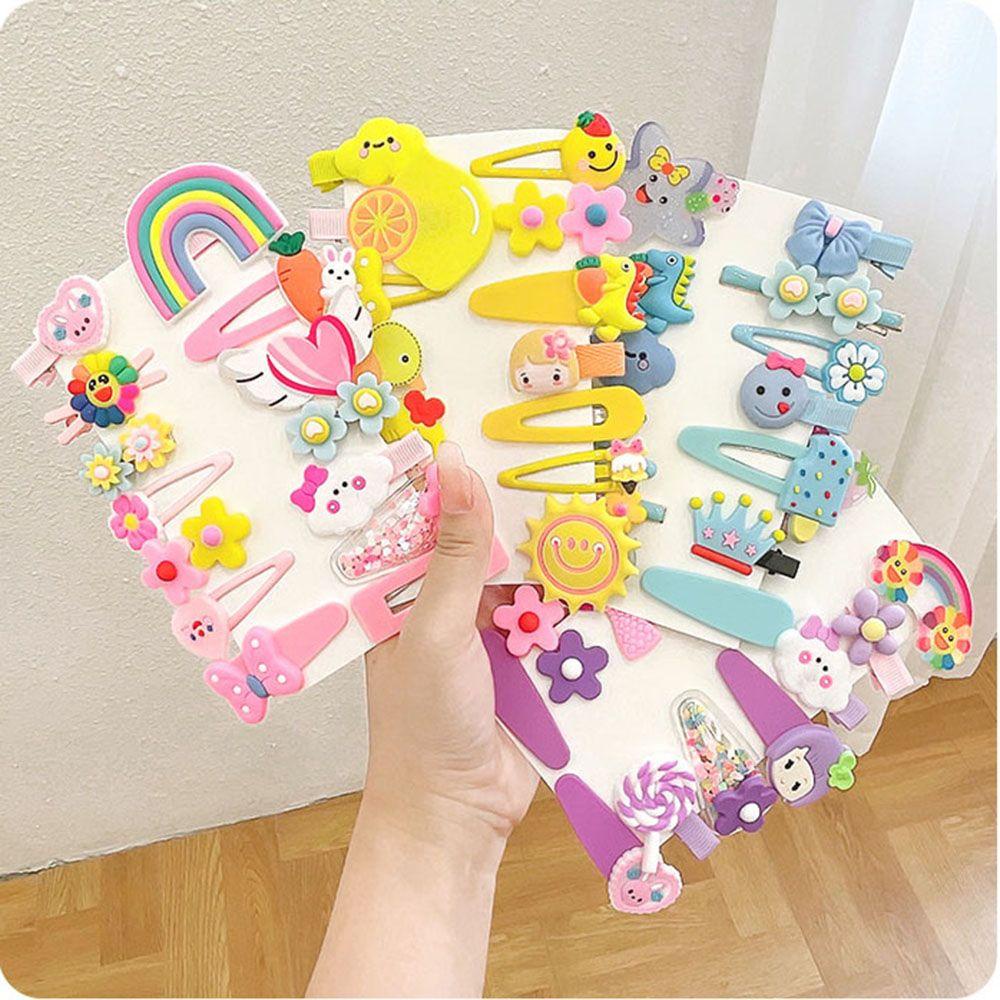 Set 14 Kẹp Tóc Hoạt Hình Dễ Thương Cho Bé Gái