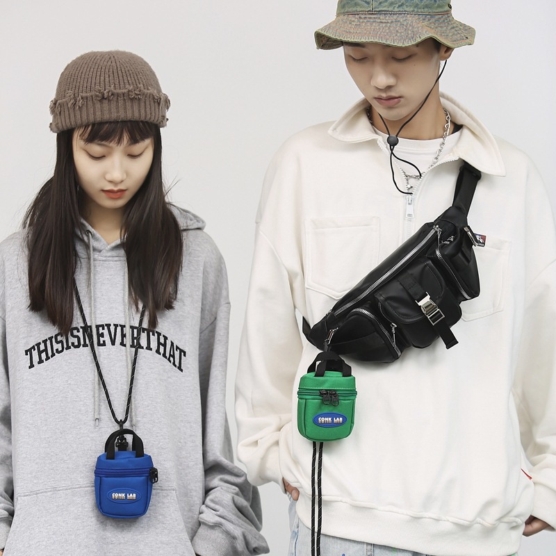 Túi đeo chéo mini 2 trong 1 thời trang phong cách ulzzang Hàn Quốc cho nam