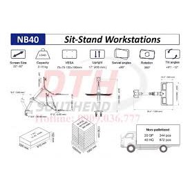 Giá Treo Màn Hình Máy Tính Kẹp Bàn Có Khay Bàn Phím - NB40 -  -