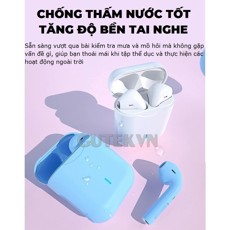 Combo tai nghe bluetooth không dây Gutek inpods i12 pro tws 5.0 cảm ứng kèm case vỏ bảo vệ bao đựng