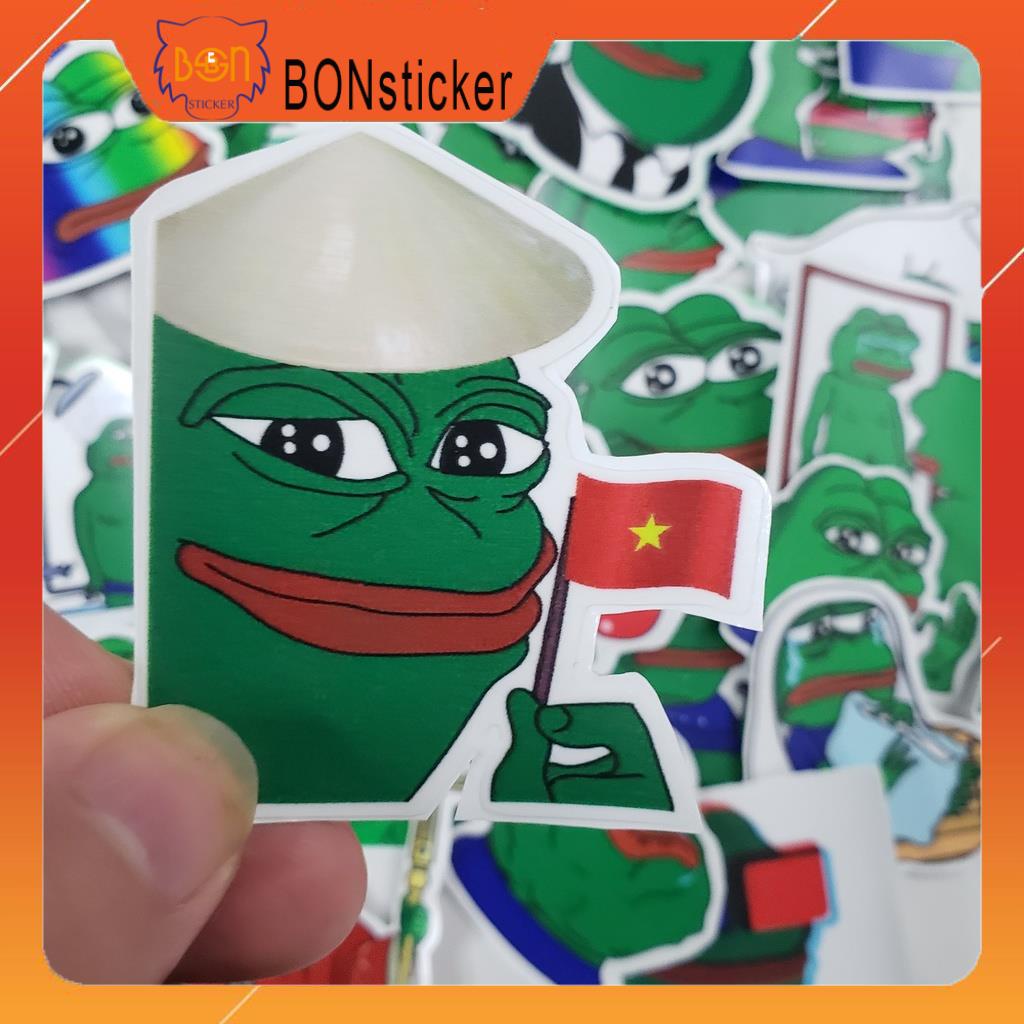 Set Sticker Ếch Xanh,Hình Dán Sticker Dán Nón Bảo Hiểm,Dán Điện Thoại, Dán Vali, Dán Đàn Chống Nước