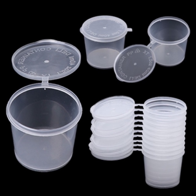 Hộp nhựa tròn liền nắp 25ml - Set 10 hộp