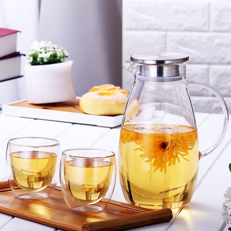Bình nước thủy tinh chịu nhiệt trong suốt 1800ml