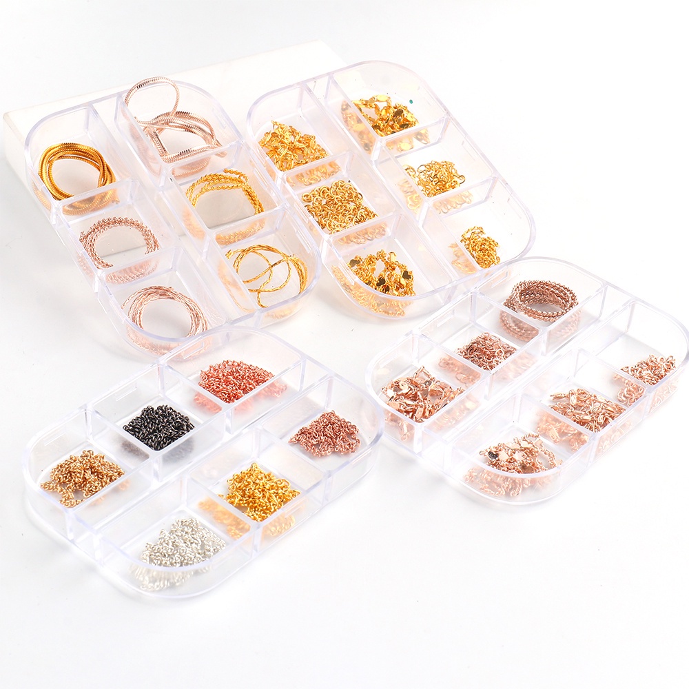 Phụ Kiện Trang Trí Móng Tay 3D Kiểu Mắt Xích Bằng Kim Loại Phong Cách Punk Nhật Bản DIY