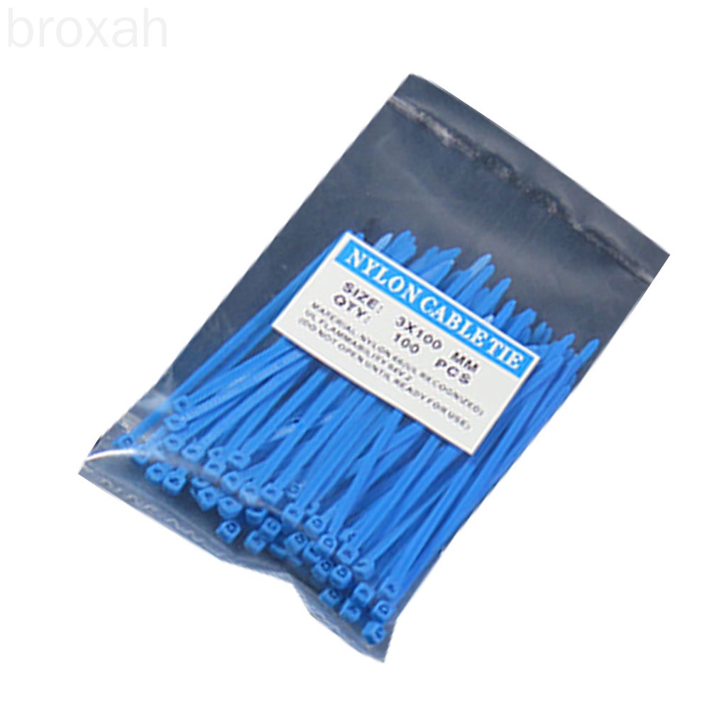 100pcs 3*100mm Reusable Colorful Standard Self-locking Plastic Nylon Cable Ties Wire Zip Tie broxah
