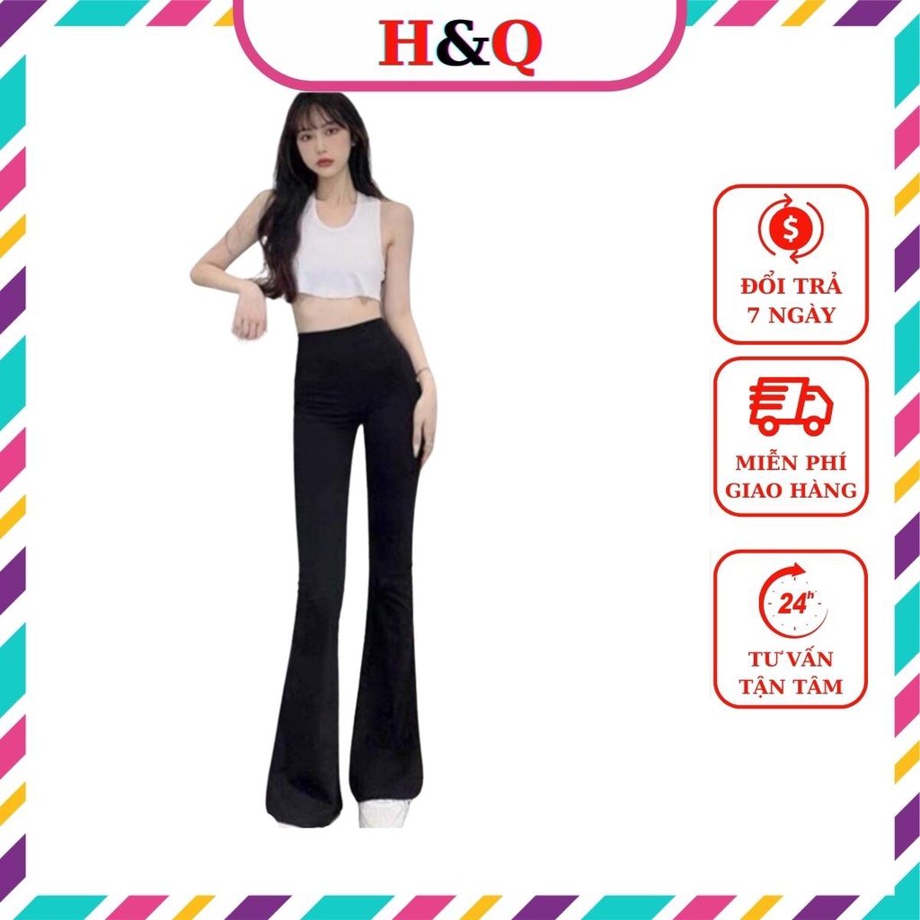 Quần Ống Loe Cạp Cao Legging Dáng Dài Nữ Tôn Dáng Co Giãn Học Sinh Công Sở Chất Dày Đẹp - Huyền Quang