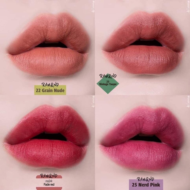 Son kem lì Romand Zero Velvet Tint Full màu Hàn Quốc 05 06 23 27 29