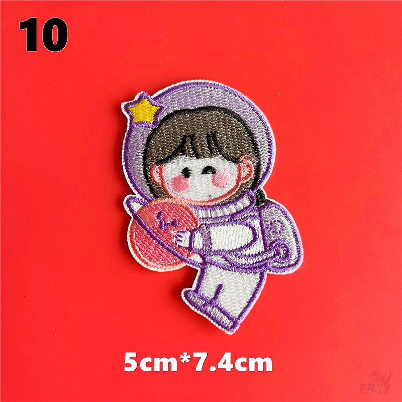 ☸ Miếng Dán Trang Trí Hình Phi Hành Gia Hoạt Hình Độc Đáo ☸ 1 Miếng Dán Ủi Trang Trí Quần Áo Hình Cô Gái Thỏ UFO