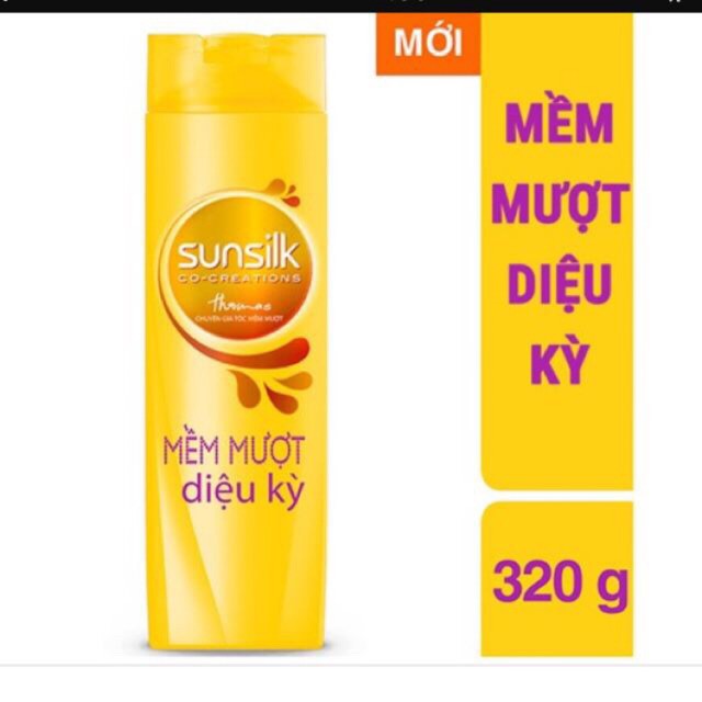 BỘ ĐÔI Dầu gội dầu xả sunsilk 320gr mềm mượt diệu kỳ (VỎ VÀNG) + Khăn mặt mềm mại