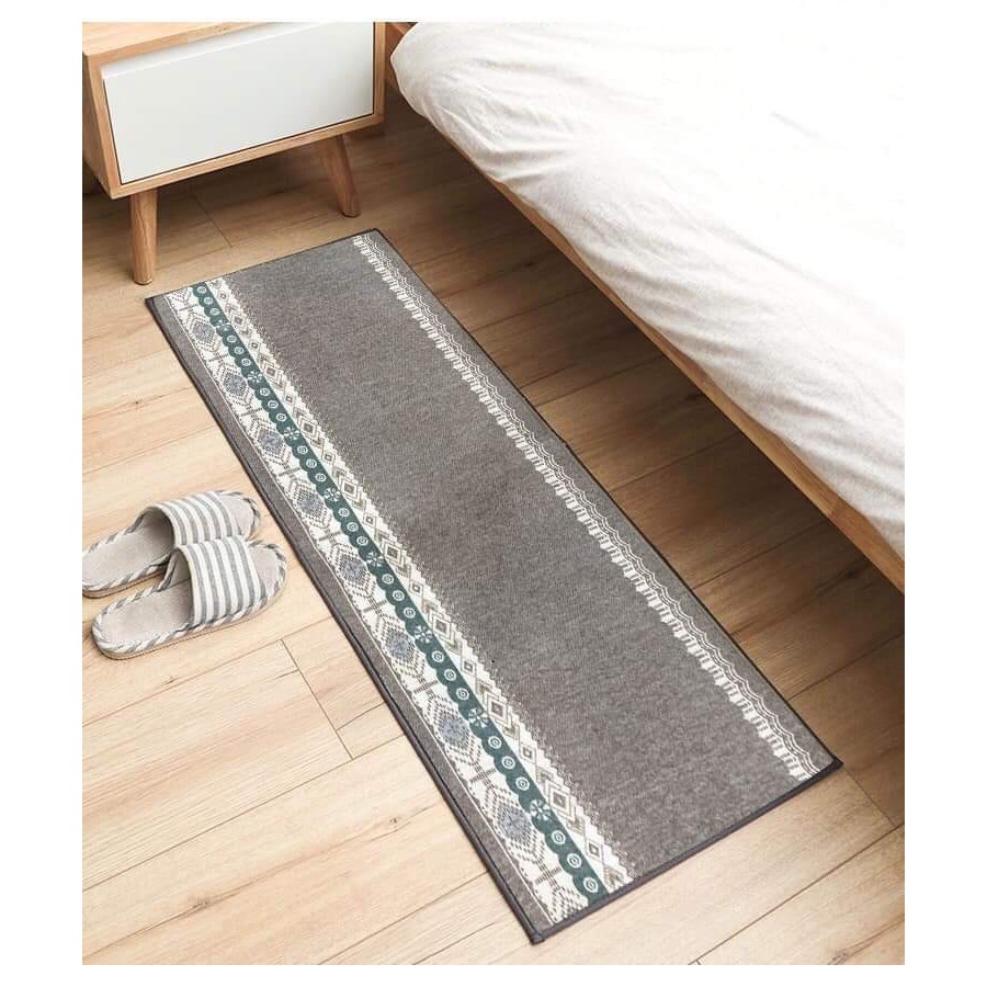 Thảm chùi chân, thảm trải sàn bếp len thêu cao cấp thấm hút, đế chống trơn trượt MINHOME88 2 size 50x80cm và 50x120cm