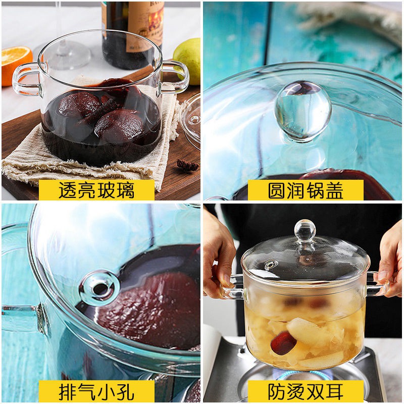 cao borosilicat hai tai Nồi thủy tinh, bếp điện gia dụng bằng gốm sứ, ngọn lửa hở, chịu nhiệt, hầm cách